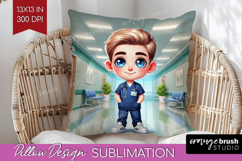 Male Nurse Pillow Sublimation - Medical Pillow Cover PNG Product Image 1