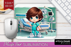 Male Nurse Mouse Pad Sublimation - Medical Mousepad PNG Product Image 1