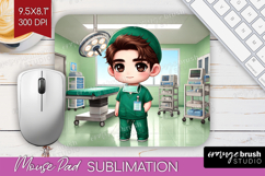 Male Nurse Mouse Pad Sublimation - Medical Mousepad PNG Product Image 1