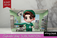 Male Nurse Cosmetic Bag - Medical Makeup Bag PNG Sublimation Product Image 1