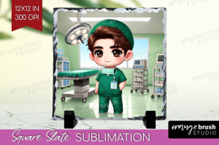 Male Nurse Slate PNG - Medical Square Slate Sublimation Product Image 1