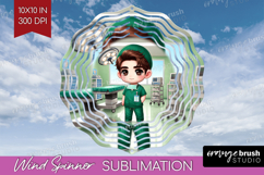 Male Nurse Wind Spinner Sublimation PNG - Medical Round Product Image 1