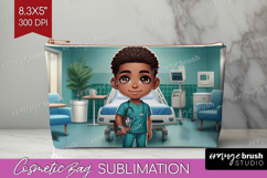 Male Nurse Cosmetic Bag - Medical Makeup Bag PNG Sublimation Product Image 1