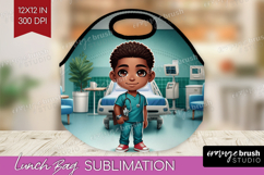 Male Nurse Lunch Bag - Medical Lunch Bug PNG Sublimation Product Image 1