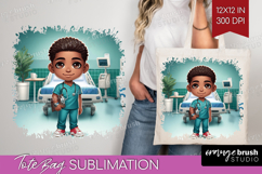 Male Nurse Tote Bag - Medical Tote Bag PNG Sublimation Product Image 1