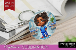 Male Nurse Keychain PNG - Medical Keychain Sublimation Product Image 1
