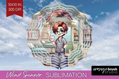 Male Nurse Wind Spinner Sublimation PNG - Medical Round Product Image 1