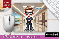 Male Nurse Mouse Pad Sublimation - Medical Mousepad PNG Product Image 1