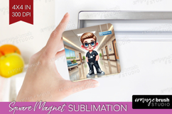 Male Nurse Magnet Sublimation - Medical Square Magnet PNG Product Image 1