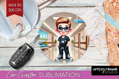 Male Nurse Car Coaster - Medical Coaster PNG Sublimation Product Image 1