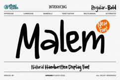 Malem - Natural Handwritten Display Font Product Image 1