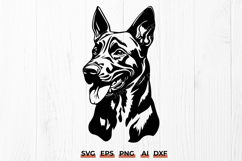 Happy Belgian Malinois SVG | K9 Dog Clipart for Cricut DXF Product Image 1