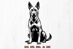 Belgian Malinois SVG Sitting Dog Line Art for Cricut DXF PNG Product Image 1