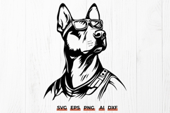 Cool Belgian Malinois SVG Sunglasses Dog Clipart, Tactical Product Image 1