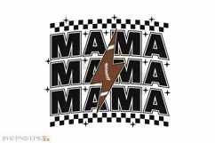 Retro Mom Lightning Bold Football Mama SVG T-shirt Design Product Image 1