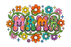 T shirt Mothers Day Mama typography with retro floral illust Product Image 2
