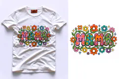 T shirt Mothers Day Mama typography with retro floral illust Product Image 1