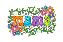 T shirt Mothers Day mama typography colorful floral illustra Product Image 2