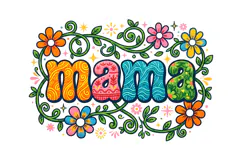 T shirt Mothers Day mama lettering with colorful floral fram Product Image 2