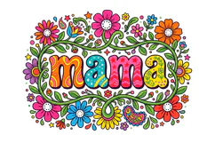 T shirt Mothers Day mama typography colorful floral illustra Product Image 2