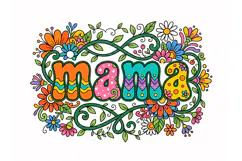 T shirt Mothers Day mama typography colorful floral illustra Product Image 2