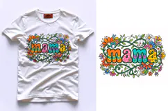 T shirt Mothers Day mama typography colorful floral illustra Product Image 1