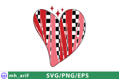 Retro Mama Love Heart Valentines Day SVG PNG T-shirt Design Product Image 1