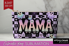 Mama Halloween Cosmetic Bag Spooky Season Makeup Bag PNG Product Image 1