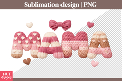 Mama Sublimation Heart Knit Yarn Mama Mothers Day Product Image 1