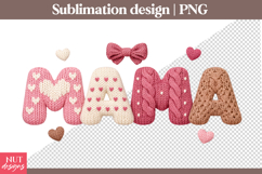 Mama Sublimation Knitted Mama Letters PNG Mothers Day Product Image 1