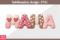 Mama Sublimation Knitted Mama Letters PNG Mothers Day Product Image 1