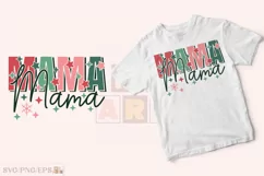 Mama Christmas SVG T-shirt Design. Christmas shirt Product Image 2