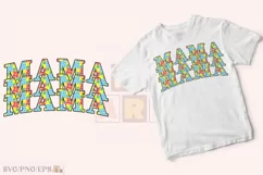 Mama Autism Mom SVG Design, Varsity PNG T-shirt Design Product Image 2