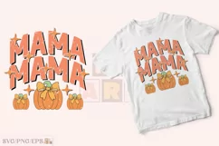 Halloween Coquette Fall Mama Pumpkin PNG SVG T-shirt Design Product Image 2