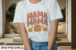 Halloween Coquette Fall Mama Pumpkin PNG SVG T-shirt Design Product Image 3