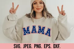 MAMA Varsity SVG - USA Flag SVG - Independence July 4th SVG Product Image 2