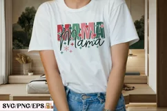 Mama Christmas SVG T-shirt Design. Christmas shirt Product Image 3