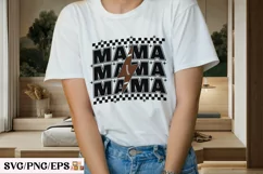 Retro Mom Lightning Bold Football Mama SVG T-shirt Design Product Image 3