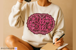 Mama Mother Wreath PNG SVG T-shirt Design Product Image 3