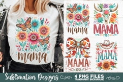 Boho Mama Western PNG Sublimation 4 Designs Product Image 3