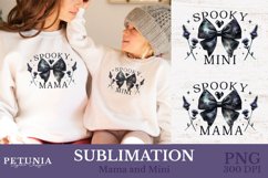 Coquette Halloween Mama and Mini PNG being used as Halloween Shirts by Mama and Mini Print