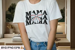Retro Mom Mama Baseball Coquette Bow PNG T-shirt Design Product Image 3