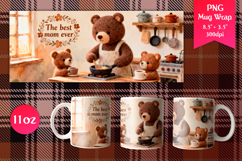 Mama Bear 11oz Mug Wrap. Perfect choice for Mothers Day gifts, family-themed designs, and cozy everyday mugs.