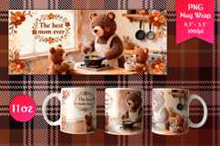 Mama Bear 11oz Mug Wrap. Perfect choice for Mothers Day gifts, family-themed designs, and cozy everyday mugs.