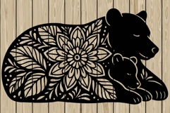Mama bear mandala stencil silhouette SVG Product Image 1