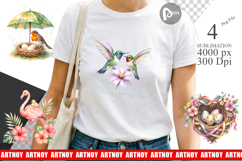 Mama Bird Floral Nest Art Sublimation Product Image 1