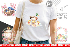 Mama Bird Floral Nest Art Sublimation Product Image 1