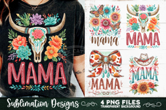 Boho Mama Western PNG Sublimation 4 Designs Product Image 1