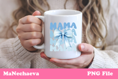 Mama Sublimation Design | Coquette Blue Bow Mother&#039;s Day Product Image 3