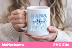 Mama Sublimation Design | Coquette Blue Bow Mother&#039;s Day Product Image 3